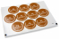 Baptism envelope seals - mi bautizo brown with white wreath | Bestbuyenvelopes.com