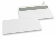 White paper envelopes, 110 x 220 mm (DL), 80 gram, strip closure, weight each approx. 4 g.  | Bestbuyenvelopes.com