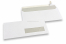 Window envelopes, white, 110 x 220 mm (EA5/6), window on right 30 x 100 mm, window position 15 mm from the right side and 20 mm from the bottom, 80 gram, strip closure | Bestbuyenvelopes.com