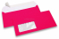 Neon envelopes - pink, with window 45 x 90 mm, window position 20 mm from the leftside and 15 mm from the bottom | Bestbuyenvelopes.com
