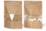 Stand up pouch with window - brown, 250 x 340 x 120 mm, 3000 ml | Bestbuyenvelopes.com