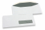 Window envelopes, white, 114 x 229 mm (C5/6), window on right 30 x 100 mm, window position 15 mm from the right side and 20 mm from the bottom, 80 gram, gummed closure | Bestbuyenvelopes.com
