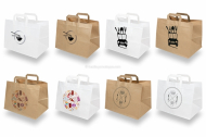 Paper take-away bags - white and brown | Bestbuyenvelopes.com