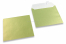 Lime green coloured mother-of-pearl envelopes - 155 x 155 mm | Bestbuyenvelopes.com