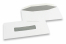 Window envelopes, white, 109 x 224 mm, centered window 25 x 110 mm, window position 53 mm from the left side and 40 mm from the bottom, gummed, 80 gram, weight each approx. 3 g. | Bestbuyenvelopes.com