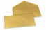 Coloured greeting card envelopes - gold metallic, 110 x 220 mm | Bestbuyenvelopes.com