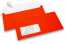 Neon envelopes - red, with window 45 x 90 mm, window position 20 mm from the leftside and 15 mm from the bottom | Bestbuyenvelopes.com
