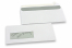 Window envelopes, white, 114 x 229 mm (C5/6), window on left 40 x 110 mm, window position 20 mm from the left side and 24 mm from the bottom, 90 gram, closure with seal strip | Bestbuyenvelopes.com