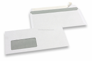 Basic window envelopes, 110 x 220 mm, 80 grs., window left 45 x 90 mm, window position 20 mm from the left side and 15 mm from the bottom, strip closure | Bestbuyenvelopes.com