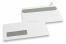 Window envelopes, white, 110 x 220 mm (EA5/6), window on left 30 x 100 mm, window position 15 mm from the left side and 20 mm from the bottom, 80 gram, strip closure | Bestbuyenvelopes.com