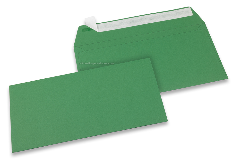 Dark green coloured paper envelopes - 110 x 220 mm