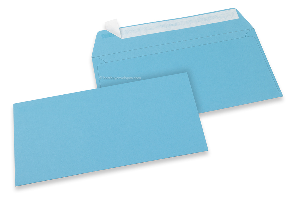 Sky blue coloured paper envelopes - 110 x 220 mm