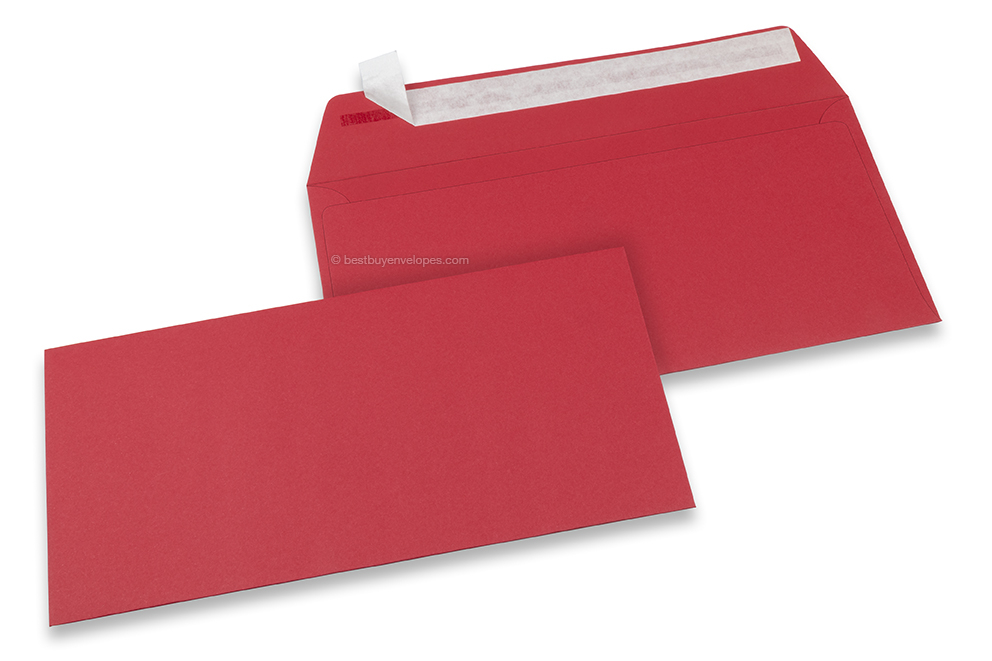 Red coloured paper envelopes - 110 x 220 mm