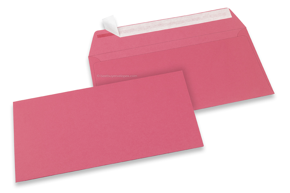 Pink coloured paper envelopes - 110 x 220 mm