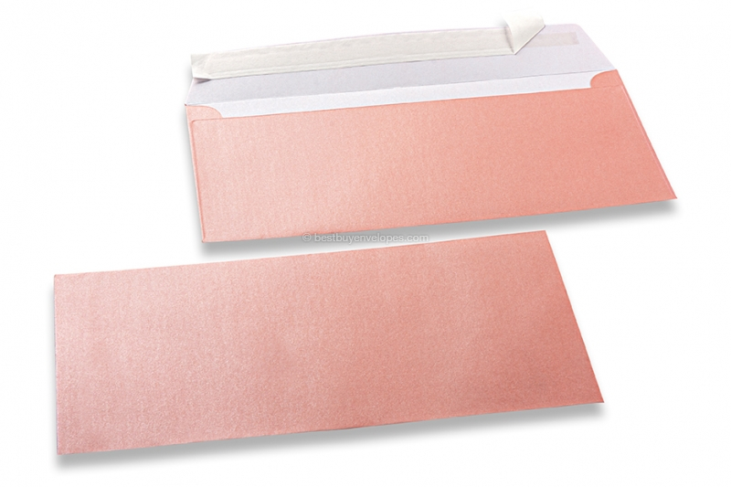 Baby pink coloured mother-of-pearl envelopes - 110 x 220 mm