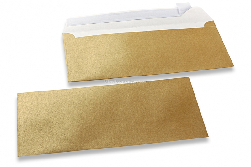 Gold coloured mother-of-pearl envelopes - 110 x 220 mm