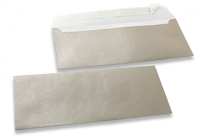 Silver coloured mother-of-pearl envelopes - 110 x 220 mm