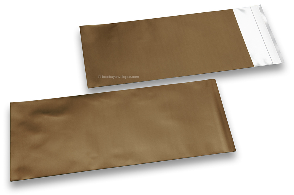 Bronze coloured matt metallic foil envelopes - 110 x 220 mm