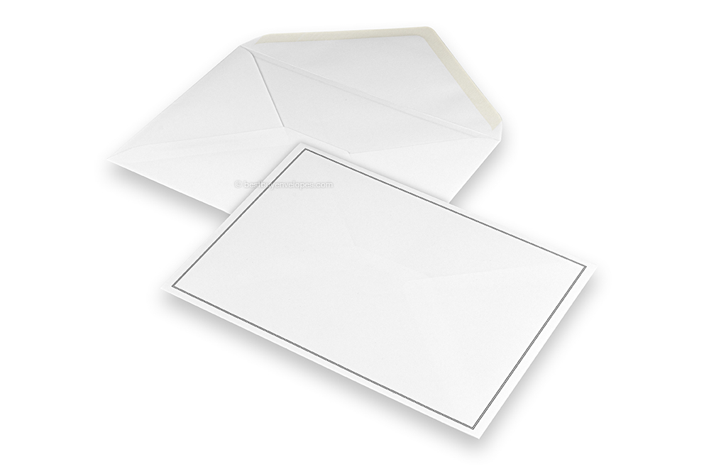 Mourning envelopes - White + double border, 156 x 220 mm