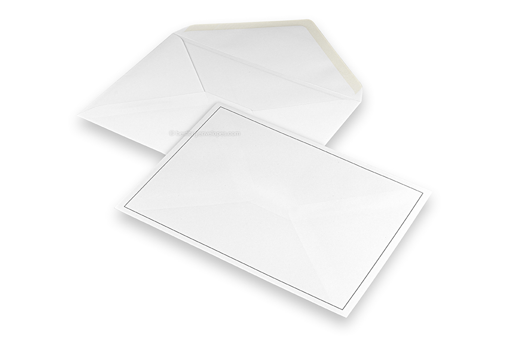 Mourning envelopes - White + single border, 156 x 220 mm