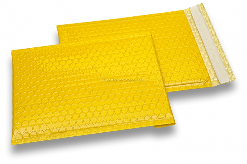 Yellow high-gloss air-cushioned envelopes