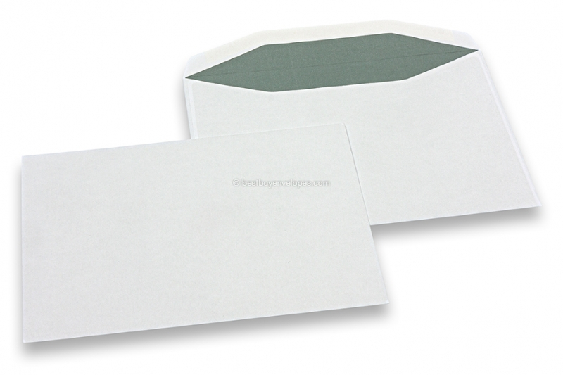White paper envelopes, 156 x 220 mm (EA5), 90 gram, gummed closure, weight each approx. 7 g. 