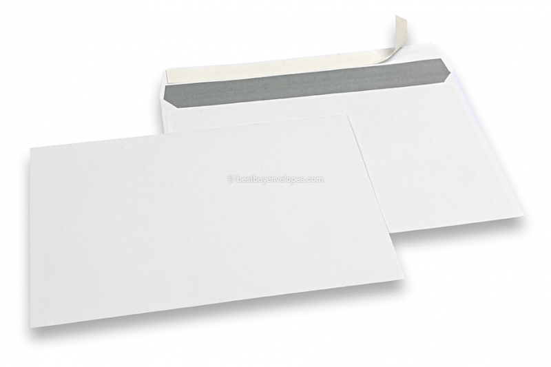 White paper envelopes, 162 x 229 mm (C5), 90 gram, strip closure, weight each approx. 7 g. 