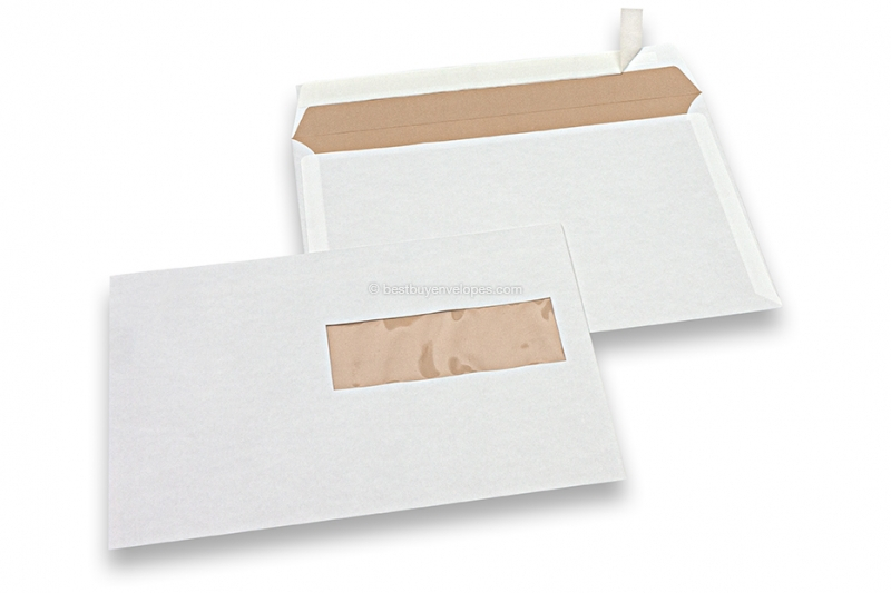 Window envelopes offwhite, 162 x 229 mm (C5), window right 40 x 110 mm, window position 15 mm from the right side and 72 mm from the bottom, 90gsm, approx. 7g. per unit 