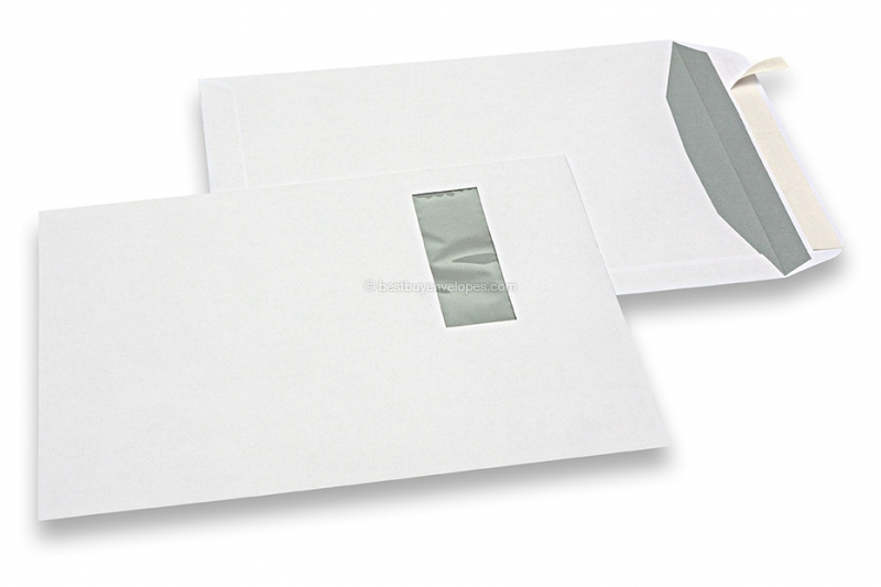 Laser printer envelopes, 229 x 324 mm (C4), window on left 40 x 110 mm, window position 20 mm from the left side and 60 mm from the top, weight each approx. 19 g. 