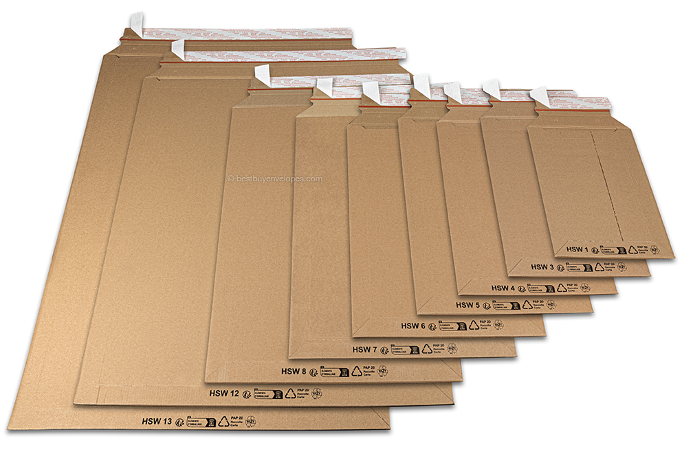 Corrugated cardboard dispatch envelopes