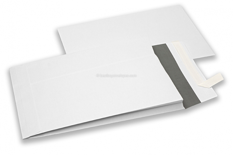 Gusset pocket V-bottomed envelopes - white