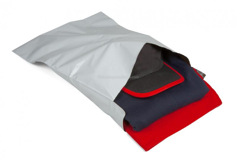 Opaque plastic envelopes with clothing
