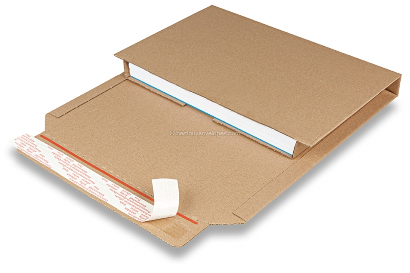 Book packaging - close the packaging with the seal strip - brown