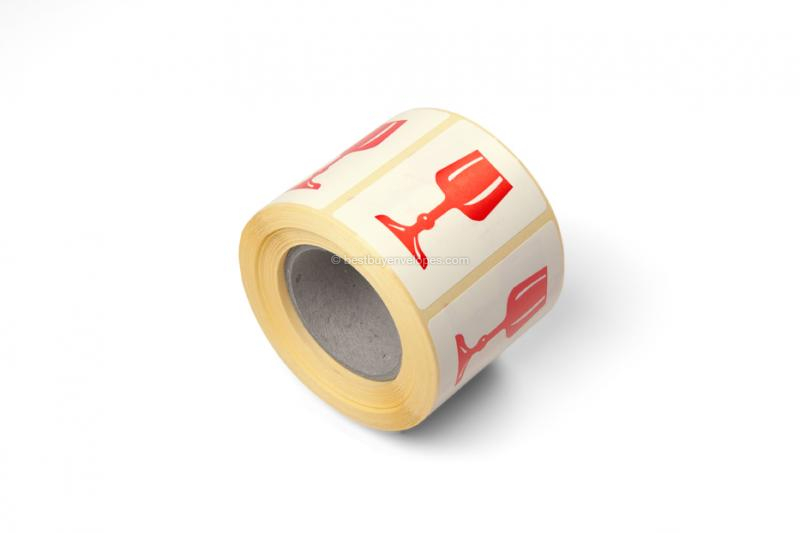 Packaging labels - Fragile: wine glass - 60 x 40 mm