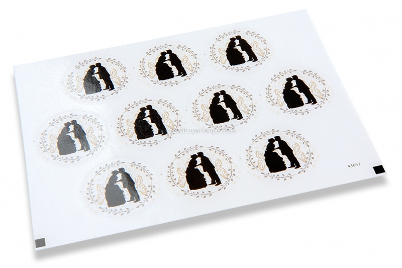36ct - Save The Date Wedding Envelope Seals (#366) (Gold/Black)