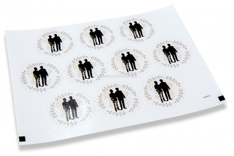 Wedding envelope seals - man & man