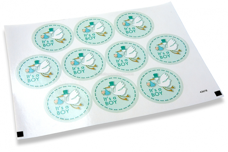 Birth envelope seals - it's a boy