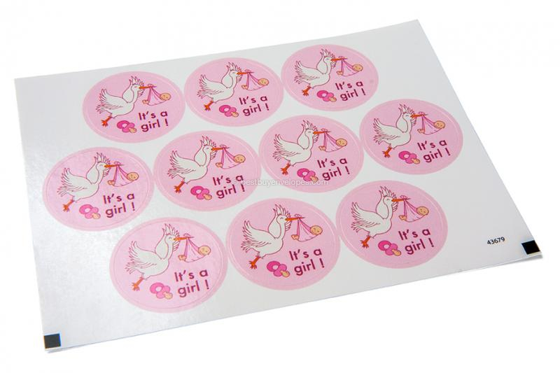 Birth envelope seals - it's a girl