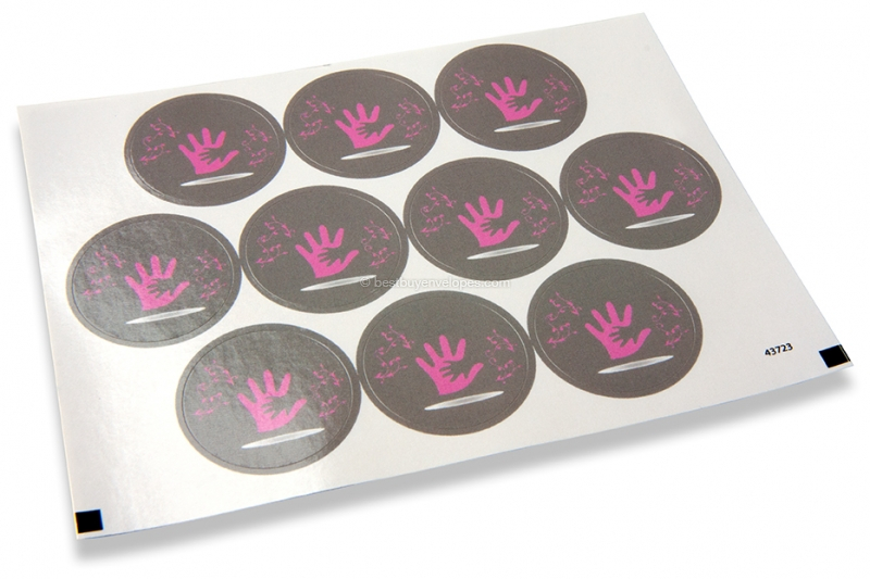 Baptism envelope seals - pink hand with small gray hand