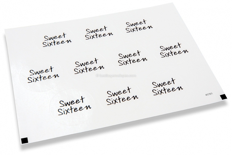 Party envelope seals - sweet sixteen