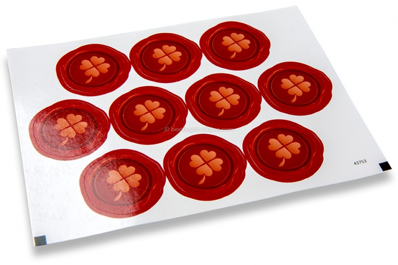 Party envelope seals - four-leaf clover