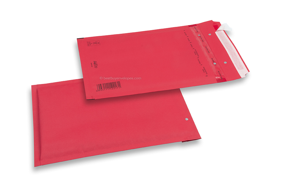 Coloured air-cushioned envelopes - Red, 80 gr 180 x 250 mm