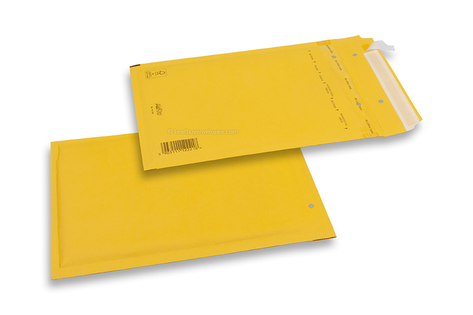 Coloured air-cushioned envelopes - Yellow, 80 gr 180 x 250 mm