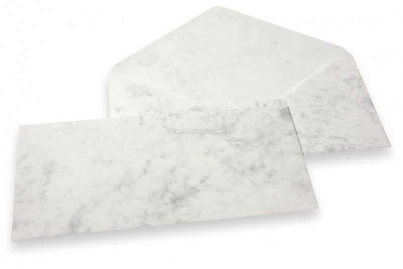 Marbled envelopes - 110 x 220 mm, marbled grey, without lined interior