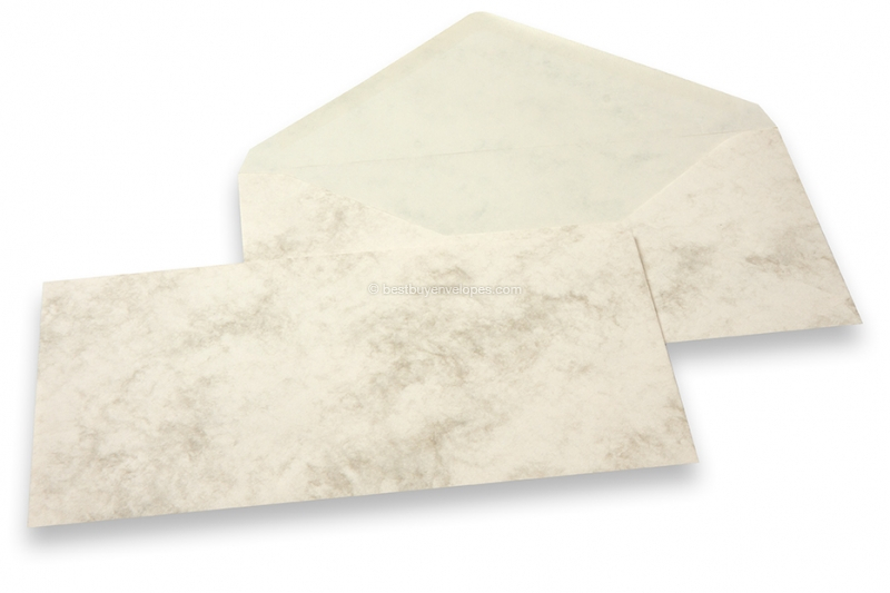 Marbled envelopes - 110 x 220 mm, marbled brown, without lined interior