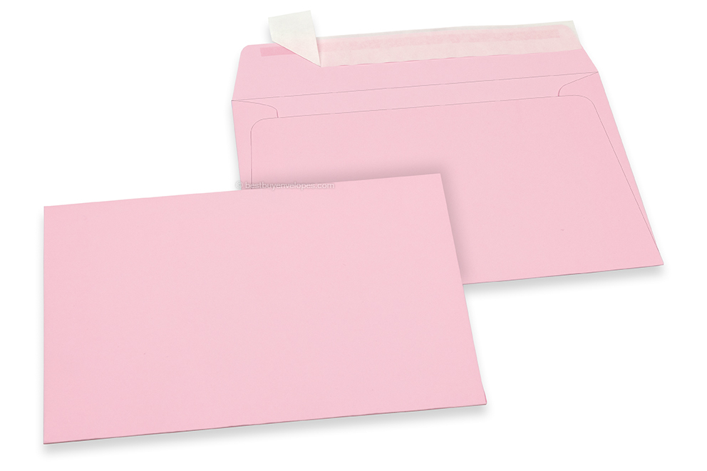 Light pink coloured paper envelopes - 114 x 162 mm 