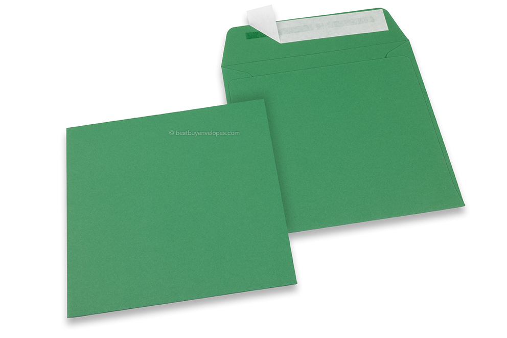 Dark green coloured paper envelopes - 160 x 160 mm