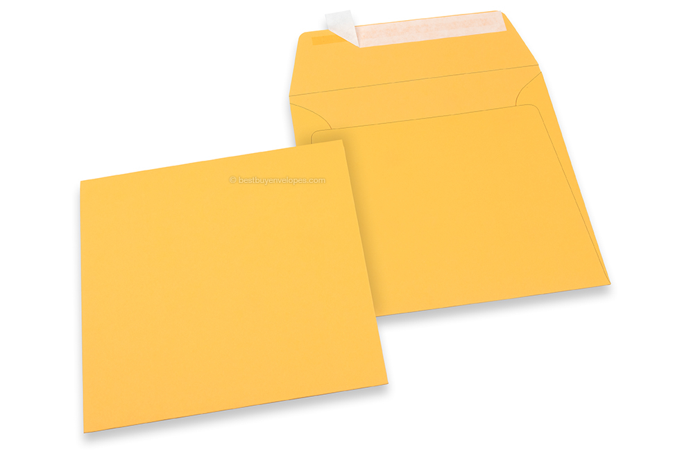 Gold-yellow coloured paper envelopes - 160 x 160 mm