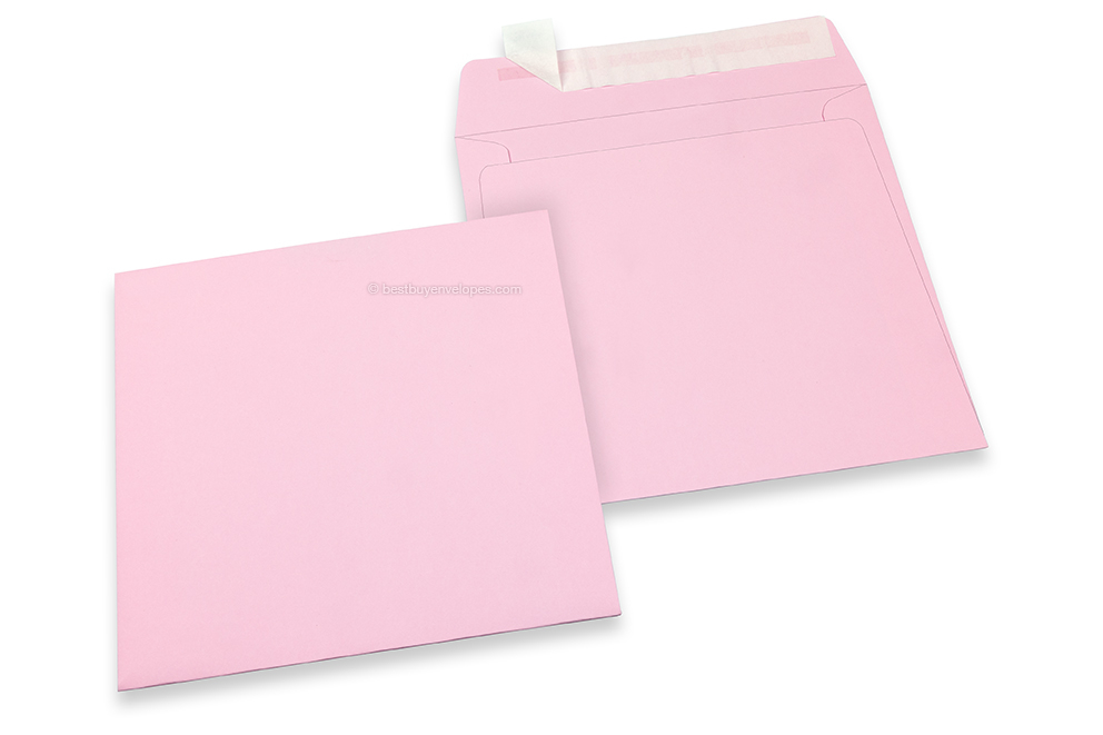 Light pink coloured paper envelopes - 160 x 160 mm