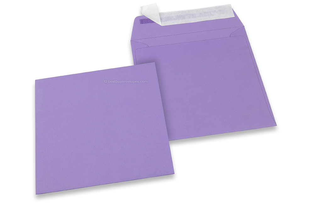 Purple coloured paper envelopes - 160 x 160 mm